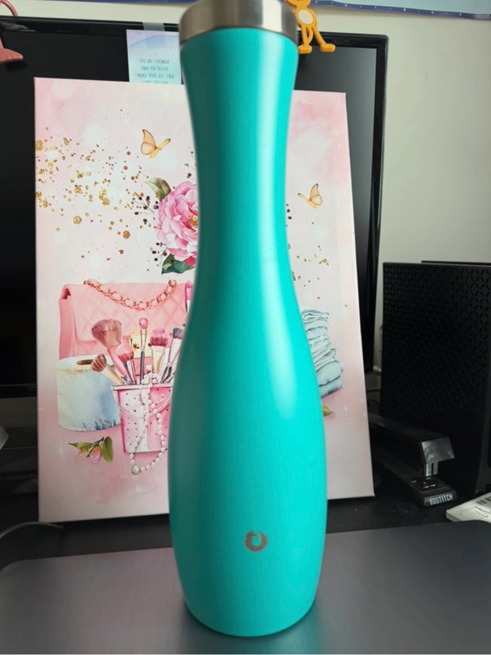 Turquoise Insulated Stainless-Trim Water Bottle